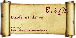 Buzási Éva névjegykártya
